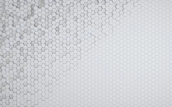 Campo Hexagones Blancos Render —  Fotos de Stock