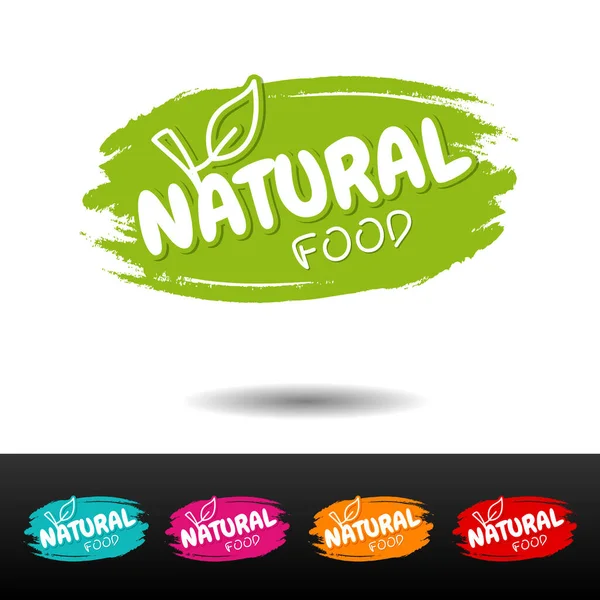 Bir Dizi Doğal Gıda Rozeti Vektör Çizilmiş Etiketler — Stok Vektör