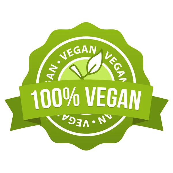 100 Veganes Abzeichen Veganer Knopf Eps10 Vektor Banner — Stockvektor