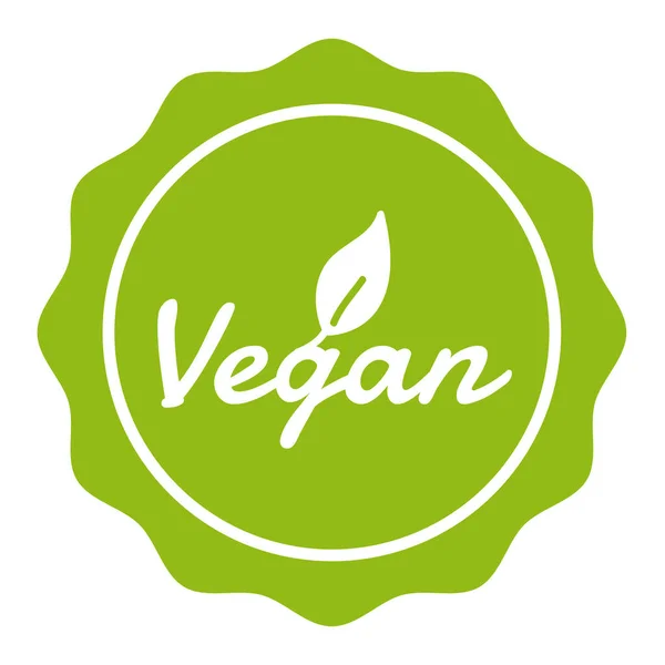 Veganer Knopf Vegetarisch Siegel — Stockvektor
