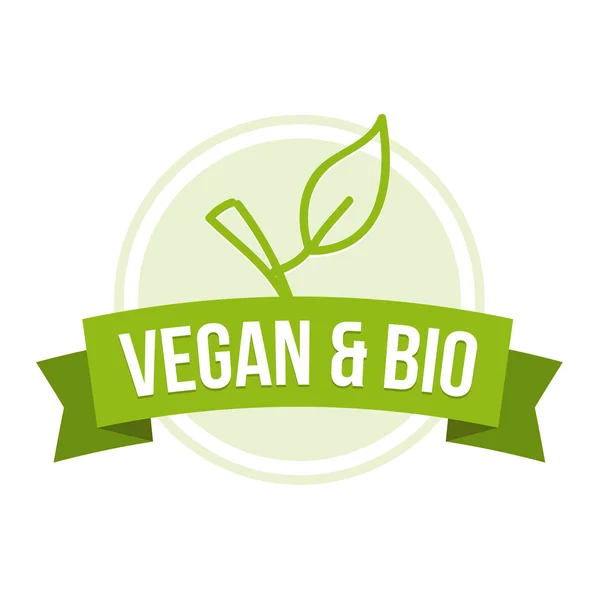 Vegan Und Bio Button Websiegel - Stok Vektor