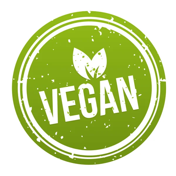 Grüne Vegane Plakette Veganer Knopf Eps10 Vektor — Stockvektor