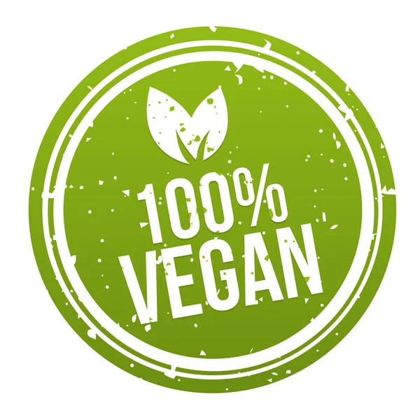 Grüner 100 Veganer Badge Knopf Eps10 Vektor — Stockvektor