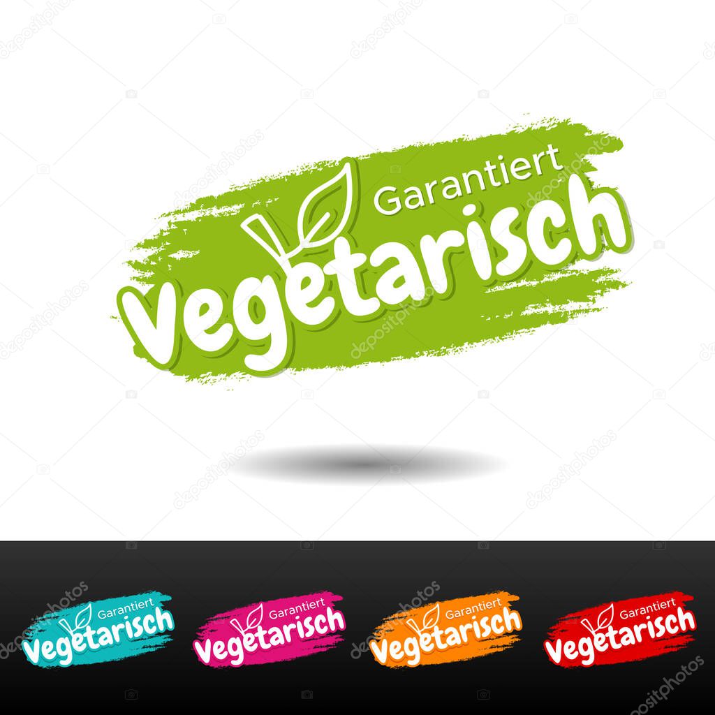 Garantiert vegetarisch Banner Set. Eps10 Vektor.