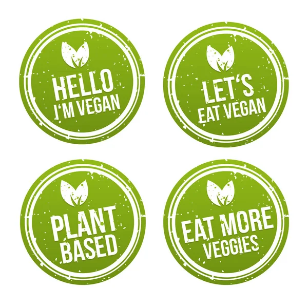 Banner Und Buttons Set Vegetarisch Und Vegetarisch — Stockvektor