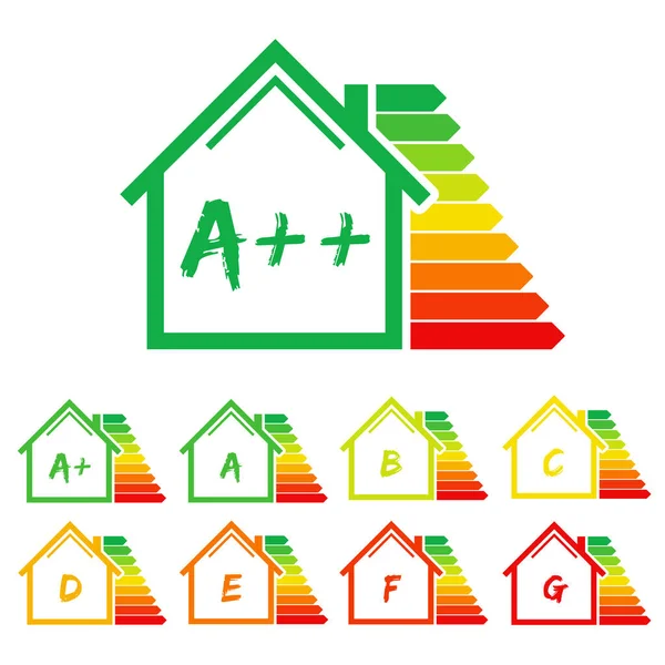 Energy Efficiency Label House Eps10 Vector Illustration — Stock Vector