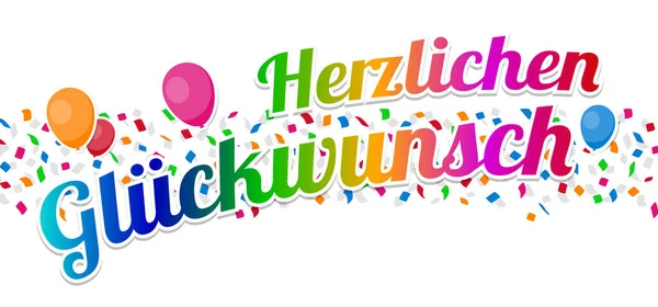 Herzlichen Glckwunsch Feliz Cumpleaños Vector — Archivo Imágenes Vectoriales