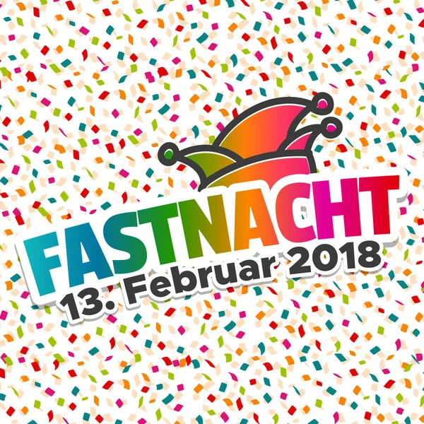 Karneval Fastnacht 2018 Mit Konfetti Hintergrund — Stockvektor