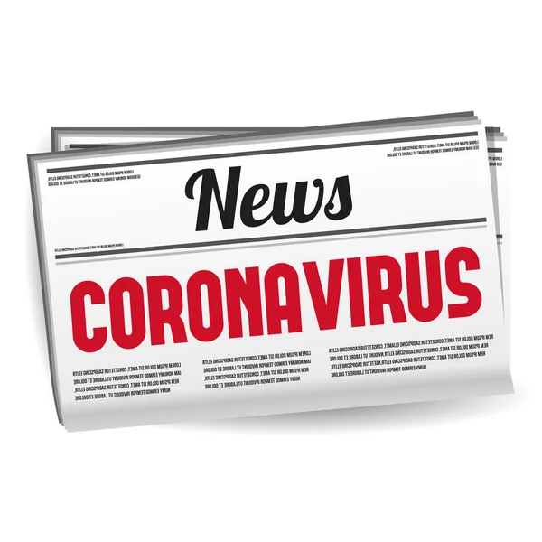 Coronavirus Covid Haberleri Gazete Virüs Vektörü Esp10 — Stok Vektör