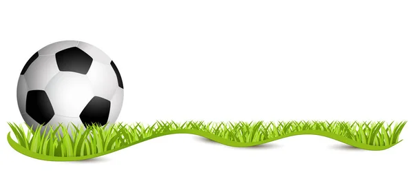 Fussball Auf Rasen Mit Schleifenband Freigestellt — Vector de stock