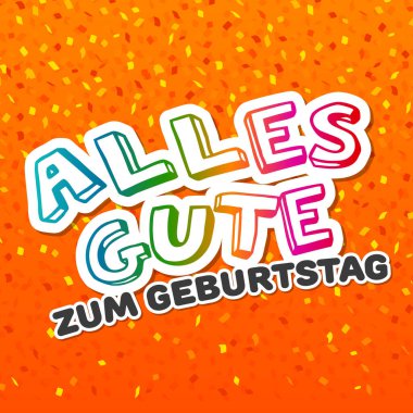 Alles Gute zum Geburtstag - Mutlu Yıllar Kart Vektörü.