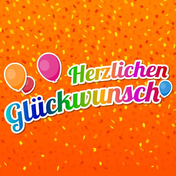 Herzlichen Glckwunsch Buon Compleanno Card Vector — Vettoriale Stock