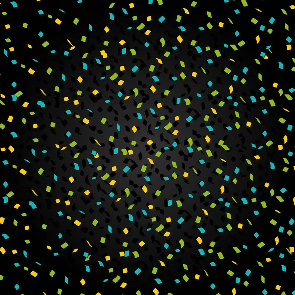 Caduta Colorata Confetti Isolato Sfondo Scuro — Vettoriale Stock