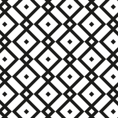 Geometrik dikişsiz vektör deseni. Siyah beyaz Arkaplan.