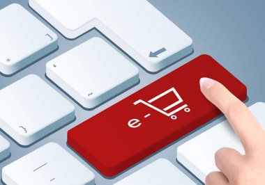 E-mağaza klavye anahtarı. Düğmeye bas..