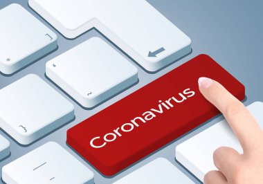 COVID-19 Coronavirus Klavye Kırmızı Anahtarı.