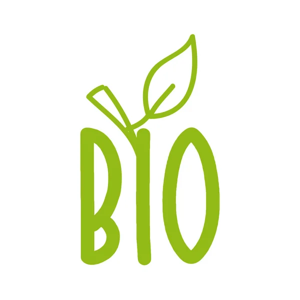 Bio Food Met Blad Pictogram Moderne Borstel Kalligrafie — Stockfoto