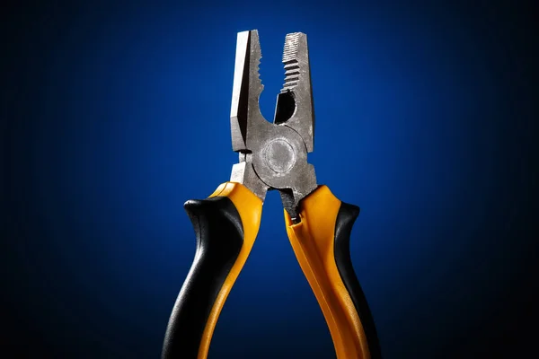 Pliers Dark Blue Background Vignetting Tool Repair Work — Stock Photo, Image