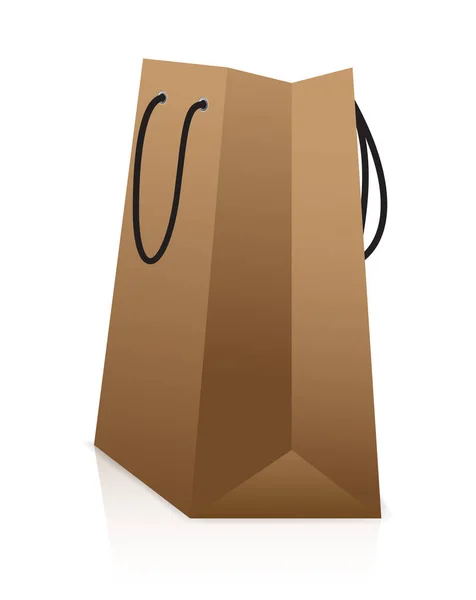 Shopping Bag Realistic Vector Illustration Close — Stock Vector