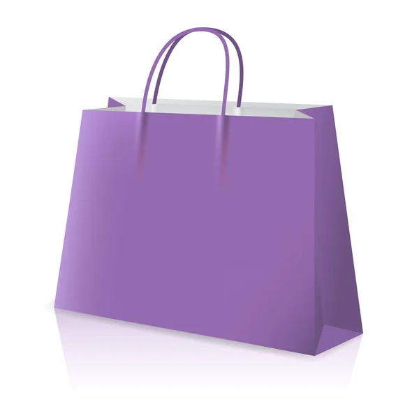 Shopping Bag Realistic Vector Illustration Close — Stock Vector