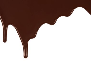 Eritilmiş çikolata beyaz arka plan yakın çekim damlayan