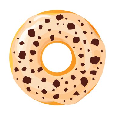 Beyaz arka planda, düz vektör çizim renkli donut