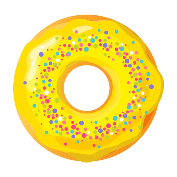 Bunte Donut Auf Weißem Hintergrund Flache Vektorillustration — Stockvektor