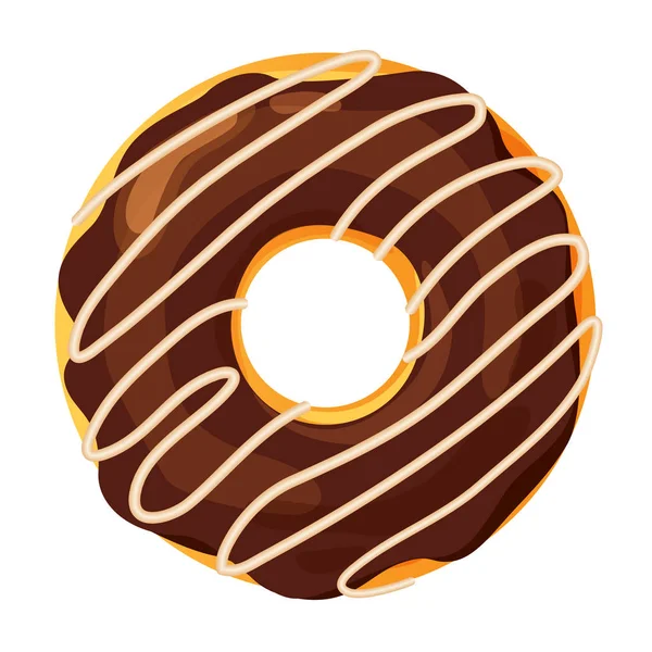 Bunte Donut Auf Weißem Hintergrund Flache Vektorillustration — Stockvektor