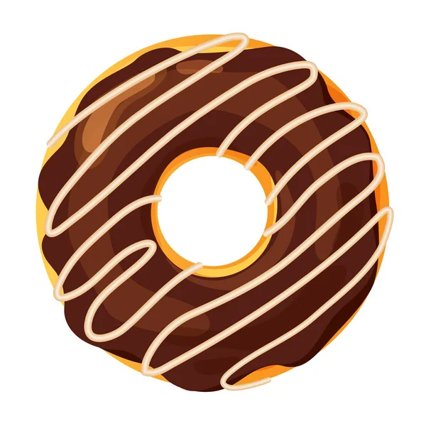 Donut Colorido Sobre Fundo Branco Ilustração Vetorial Plana —  Vetores de Stock