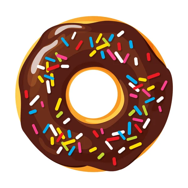 Colorful Donut White Background Flat Vector Illustration — Stock Vector