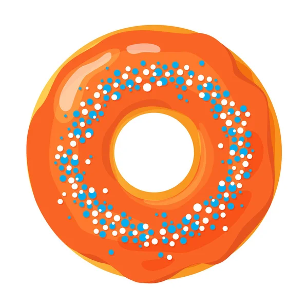 Donut Colorido Sobre Fondo Blanco Ilustración Vector Plano — Archivo Imágenes Vectoriales