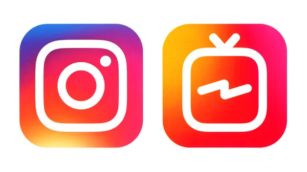 Kiev Ukraine July 2018 Instagram Icon Instagram Igtv Icon Printed — Stock Photo, Image