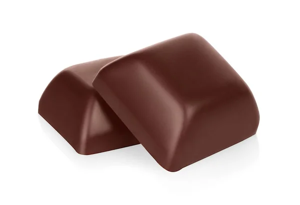 Čokoládové Tyčinky Izolované Bílém Pozadí Detail — Stock fotografie