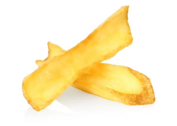 Batatas Fritas Fundo Branco Close — Fotografia de Stock