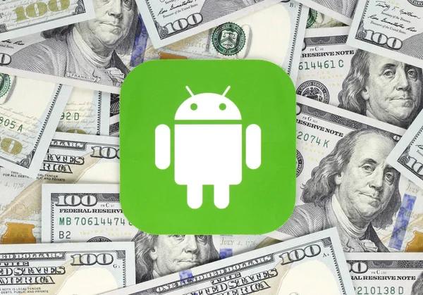 Kiev Ukraine September 2018 Android Icon Auf Papier Gedruckt Geschnitten — Stockfoto