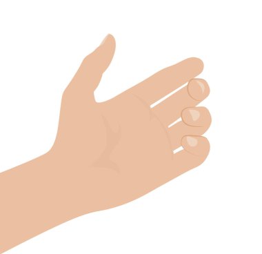 Beyaz arka plan üzerinde düz tasarım vektör çizim el kadın