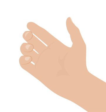 Beyaz arka plan üzerinde düz tasarım vektör çizim el kadın