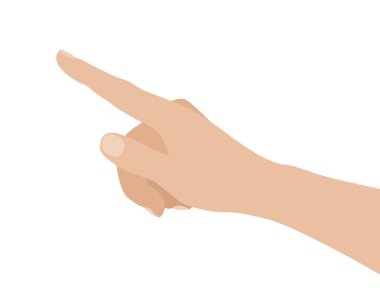 Beyaz arka plan üzerinde düz tasarım vektör çizim el kadın