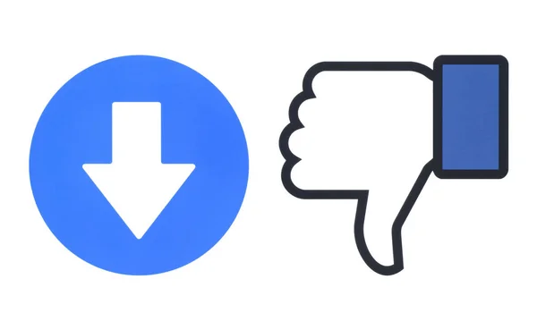 Kiev Ukraine November 2018 Facebook Dislike New Downvote Button Empathic — Stockfoto