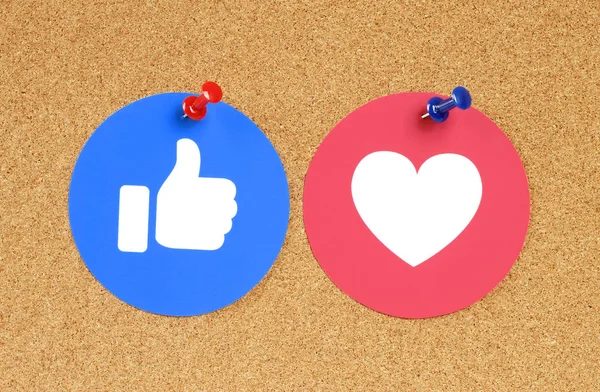 Kiev Ucraina Novembre 2018 Facebook Love Button Empatthetic Emoji Reactions — Foto Stock