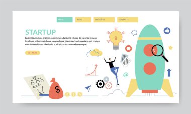 Başlangıç kavramı, yaratıcı web sitesi şablonu