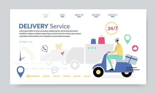 Delivery Service, Creative website template — Stockvector