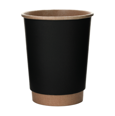 Kahve ya da çay için Kraft kağıt bardak, şeffaf bir arkaplanda izole edilmiş, keskin detaylar ve doku için tam odaklanma