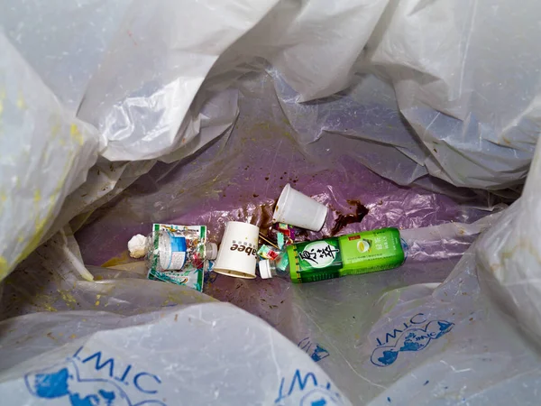 Taipei Taiwan July 2013 Streets Filled Garbage Plastic Bag Taipei — Stock Photo, Image