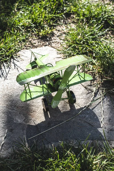 Plane Toy Garden Sunny Day — Stock Photo, Image