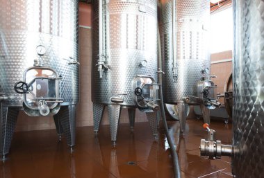 Winery içinde şarap fermenters
