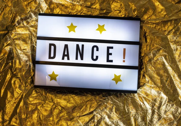 Text Tanec Světelné Tabuli Koncepční Zpráva Pro Zábavu Oznámení Koncepce — Stock fotografie