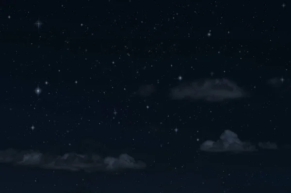 Night starry sky and clouds. Moonlight dark background and stars in the sky. Clean night backdrop.