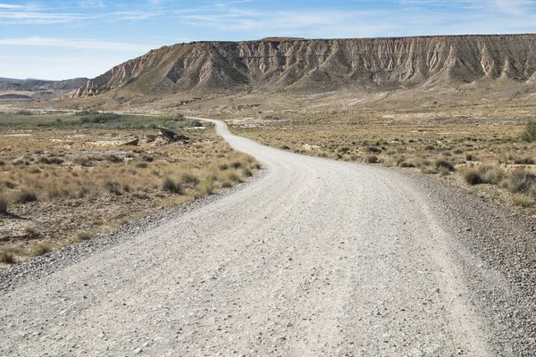 Strada Sterrata Verso Orizzonte Visione Cinematografica Americana Strada Nel Deserto — Foto Stock