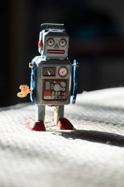 Vintage mavi robot oyuncak